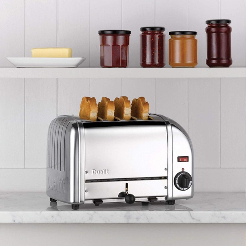 DUALIT 4 SLICE CLASSIC TOASTER POLERET STÅLUDSTILLINGSMODEL